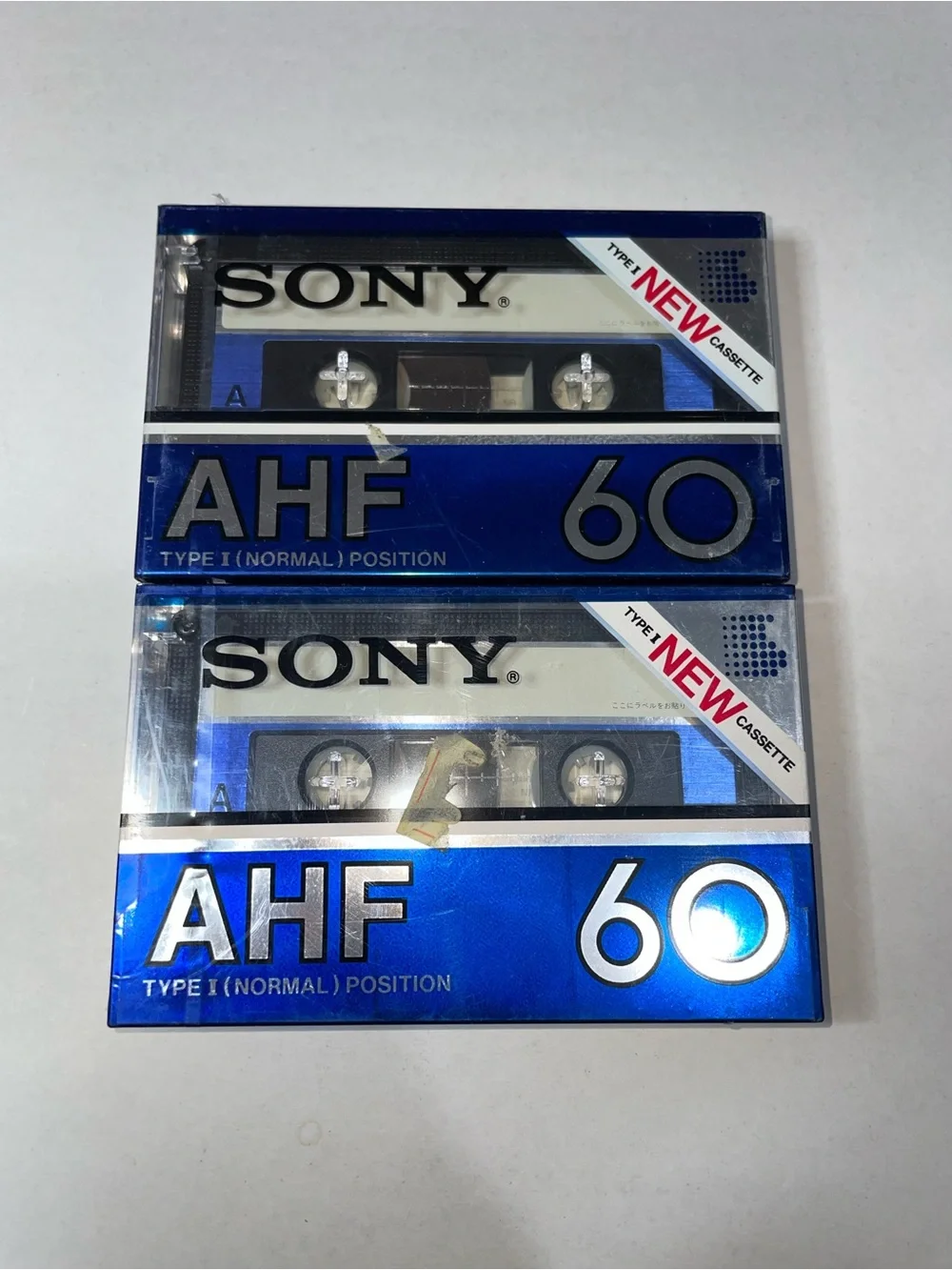 Sony AHF 60 Audio Cassette Tapes - Blue and Silver (Set of 2)